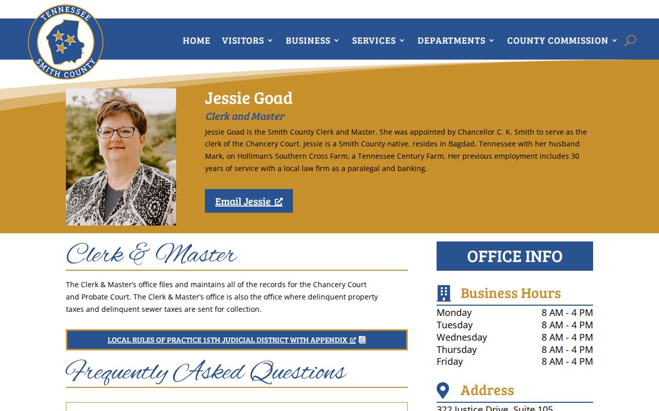 Smith County civil court docket Chancery and Probate custodian